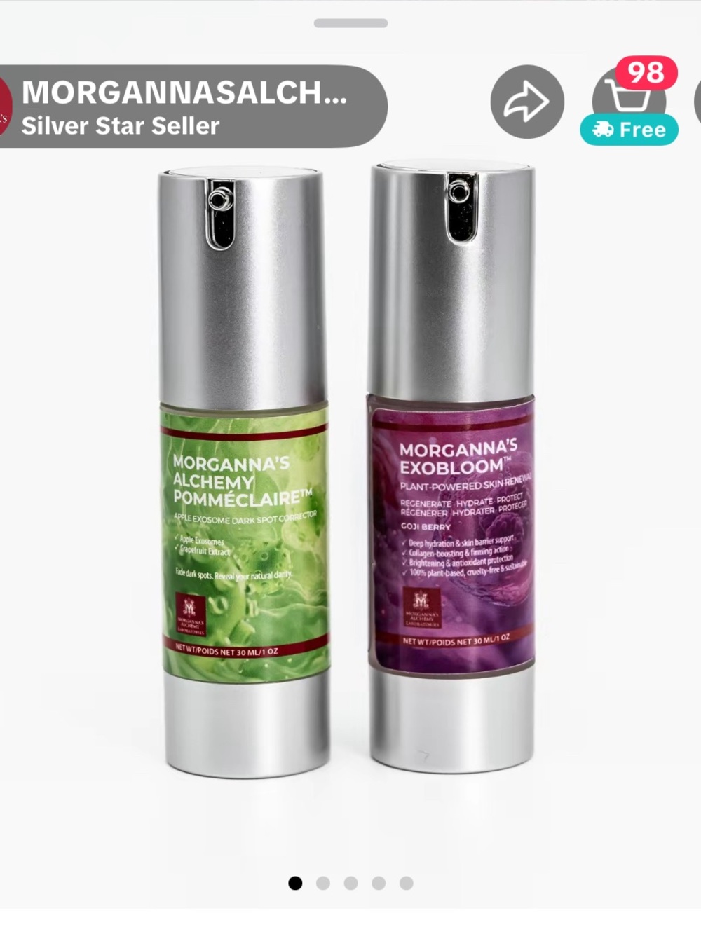 Morganna’s Alchemy Advanced
Exosome System For Wrinkles,
Dark Spots.